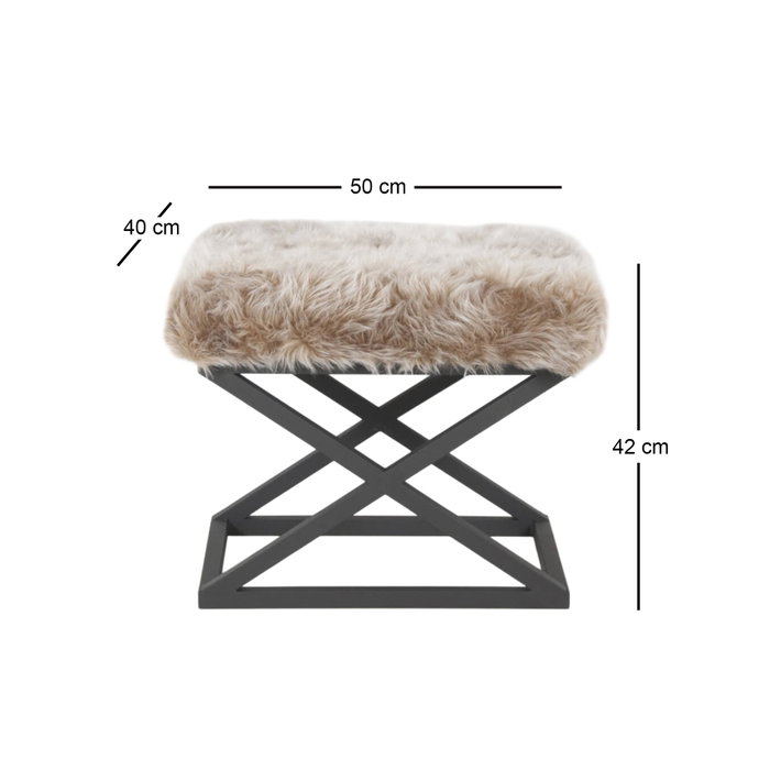 Atelier Del Sofa Pouffe Negro, Gris v2 - Mueble Versátil para Sala de Estar o Dormitorio, 50cm Ancho x 42cm Alto